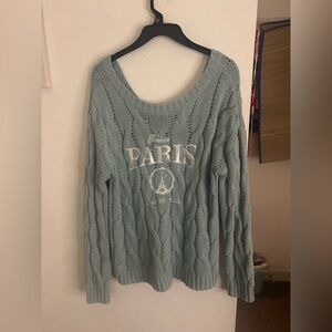 Aeropostale Paris Knit Sweater - Soft Blue